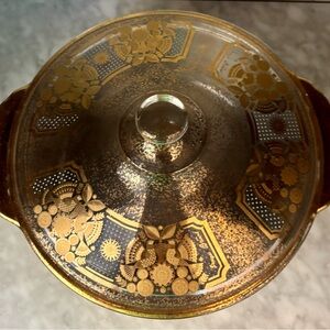 Vintage MCM Georges Briard Fire King Casserole Dish Three Piece